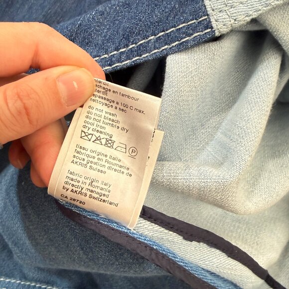 Akris Punto Denim Patchwork Denim Midi Dress Scandi Luxury Artsy - Picture 9 of 12